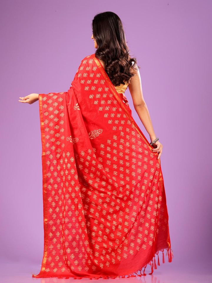 Katan Madhubani Silk Saree with Blouse Piece - 10804 Saree AEVUM