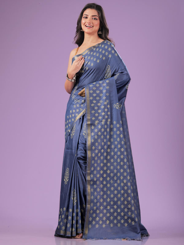 Katan Madhubani Silk Saree with Blouse Piece - 10806 Saree AEVUM