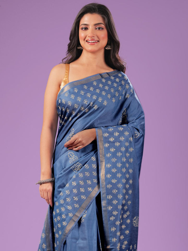 Katan Madhubani Silk Saree with Blouse Piece - 10806 Saree AEVUM