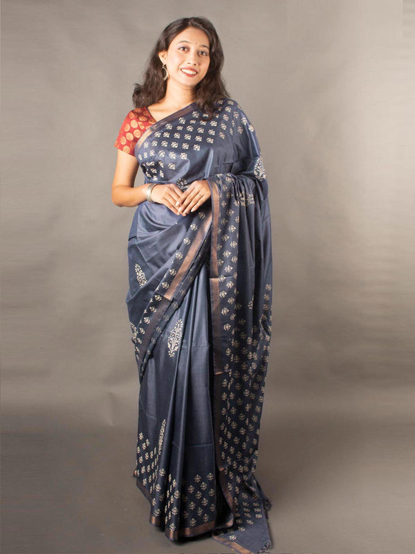 Katan Madhubani Silk Saree with Blouse Piece-11262 Saree Raj Dev Kumar   