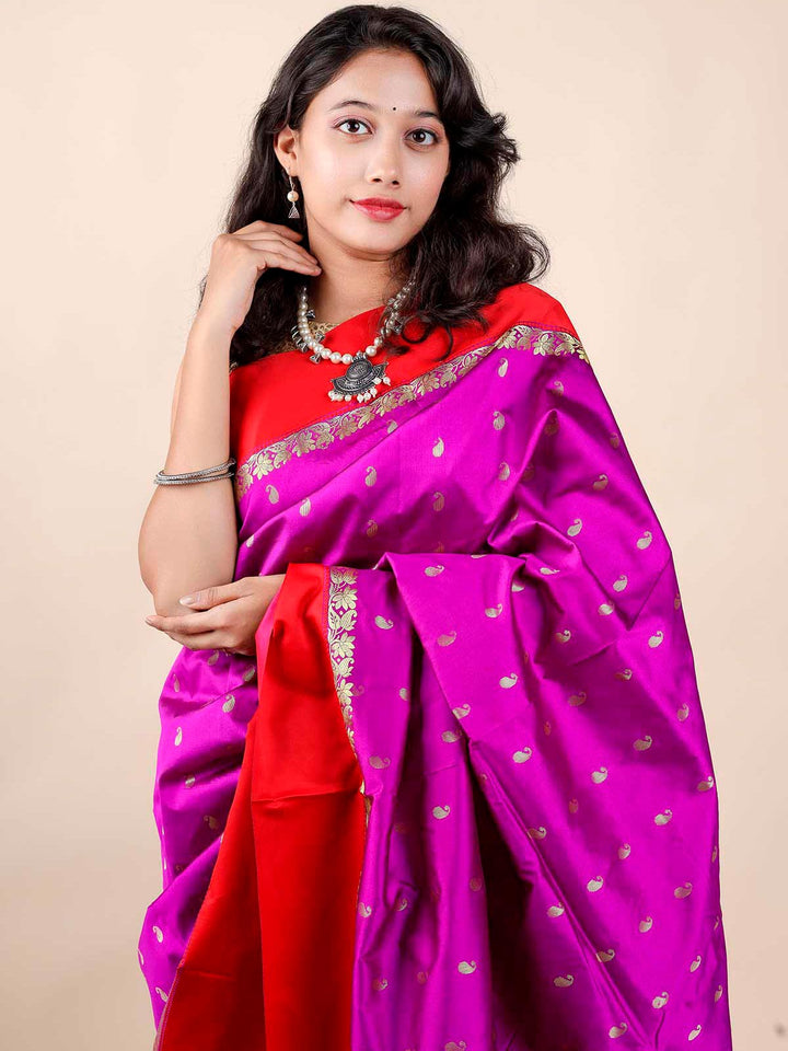 Soft Silk Gorod Saree With Zari Motifs- 11408 Saree AEVUM