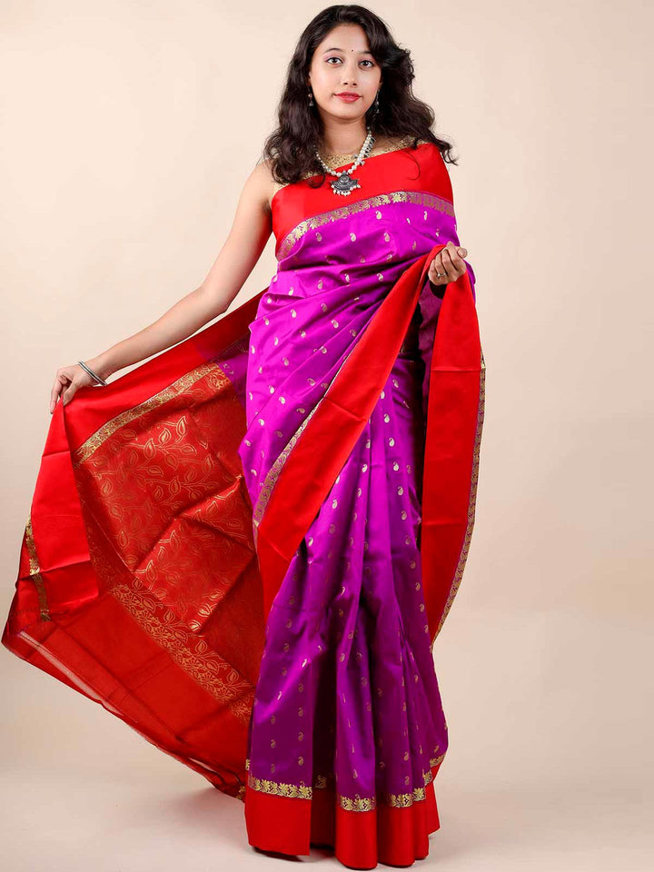 Soft Silk Gorod Saree With Zari Motifs- 11408 Saree AEVUM