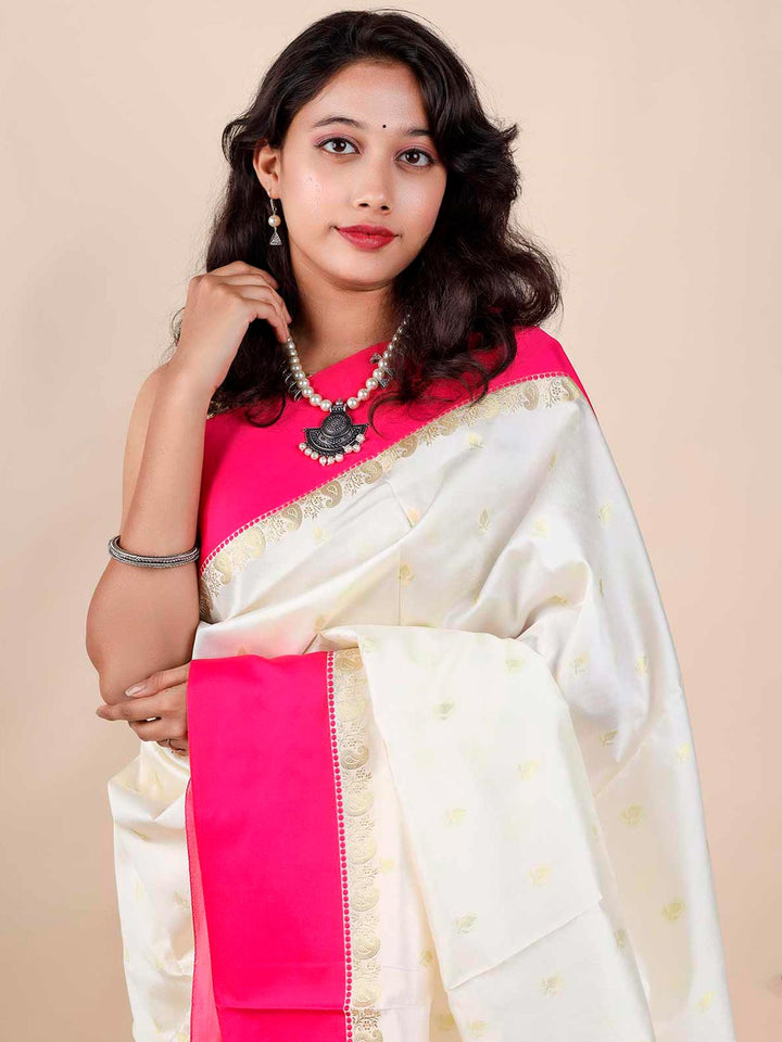 Soft Silk Gorod Saree With Zari Motifs - 11410 Saree Riya's Collection   