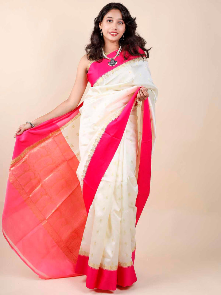 Soft Silk Gorod Saree With Zari Motifs - 11410 Saree Riya's Collection   