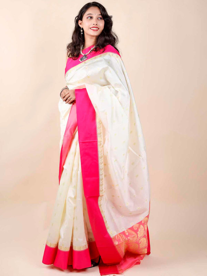 Soft Silk Gorod Saree With Zari Motifs - 11410 Saree Riya's Collection   