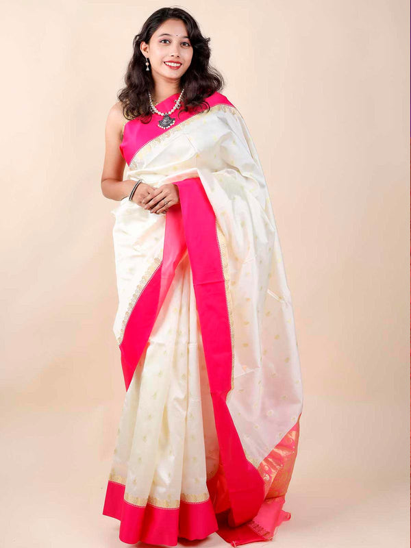 Soft Silk Gorod Saree With Zari Motifs - 11410 Saree AEVUM