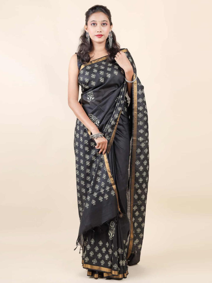 Katan Madhubani Silk Saree with Blouse Piece - 11473 Saree Tausif   