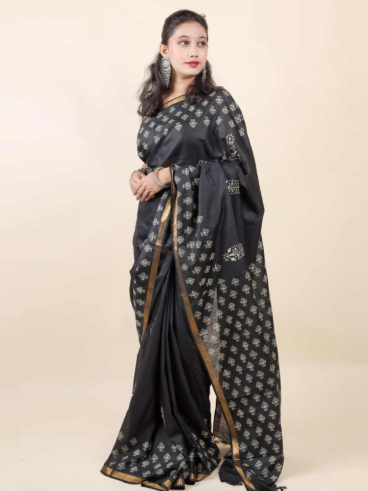 Katan Madhubani Silk Saree with Blouse Piece - 11473 Saree Tausif   