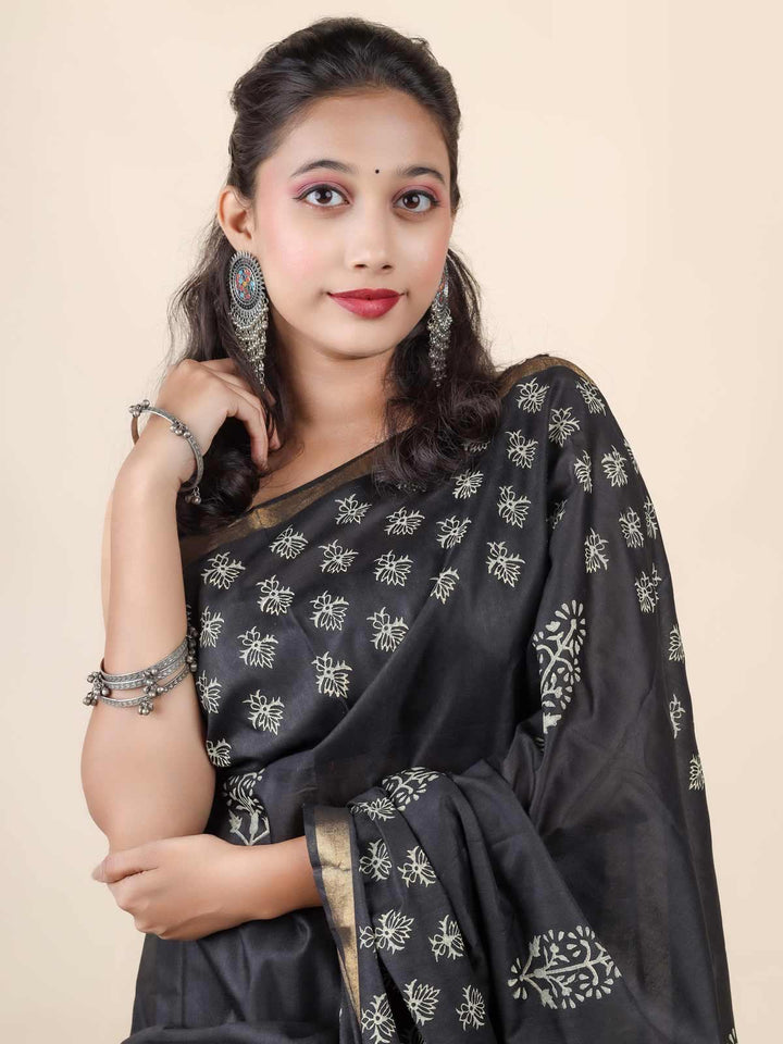 Katan Madhubani Silk Saree with Blouse Piece - 11473 Saree Tausif   