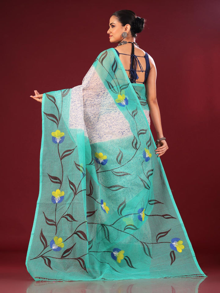 Hand Painted Cotton Resham Kota Saree - 11618 Saree AEVUM