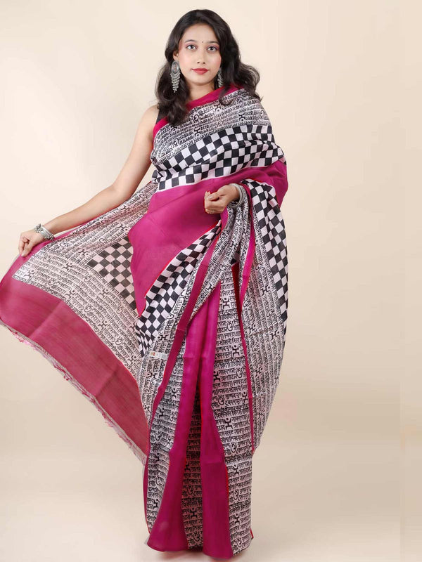 Three Ply Murshidabad Pure Silk Saree with Silk Mark - 11750 Saree Rinku Silk Cotton House   