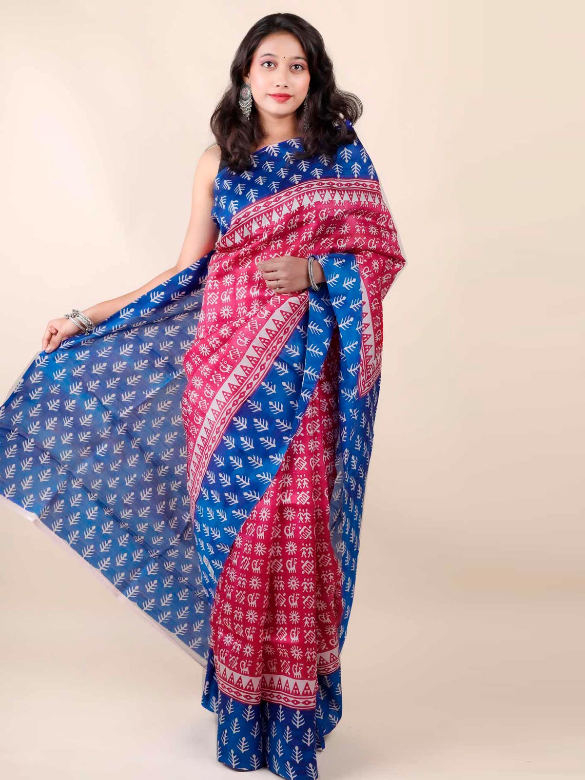 Silk Mark Certified Handcrafted Wax Batik Pure Murshidabad Silk deals Saree | Pure Murshidabad Silk Batik Sarees | Bishnupuri Saree on Sale