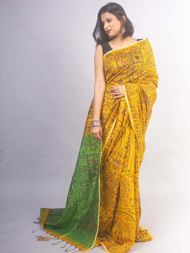 Bengal Cotton Silk Handloom Saree - 11870 Saree AEVUM   