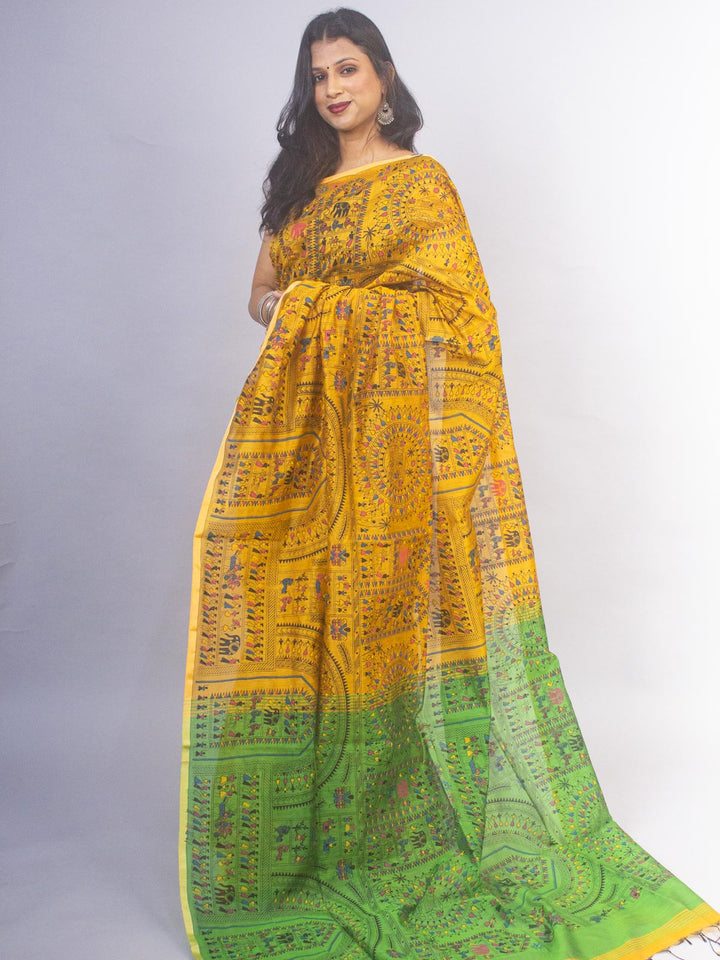 Bengal Cotton Silk Handloom Saree - 11870 Saree AEVUM   