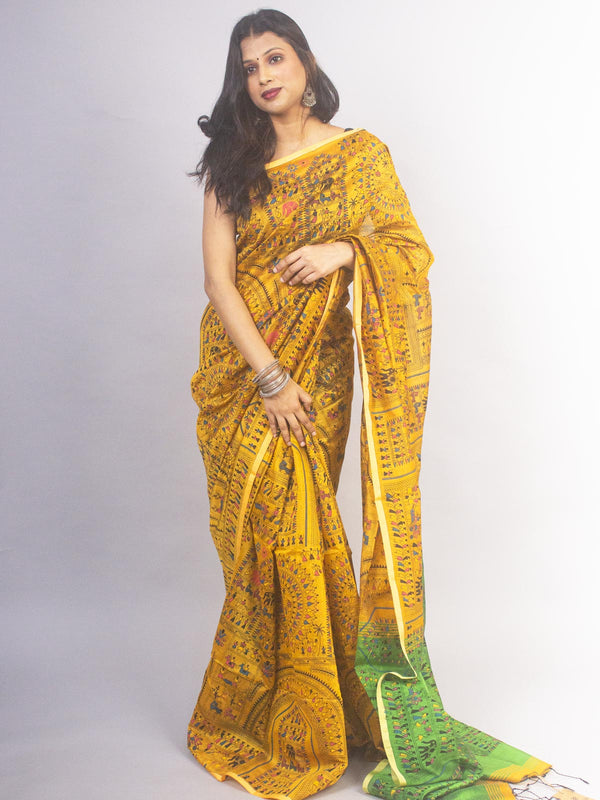 Bengal Cotton Silk Handloom Saree - 11870 Saree AEVUM   