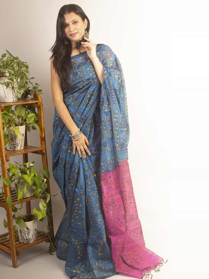 Bengal Cotton Silk Handloom Saree - 11879 Saree SSH