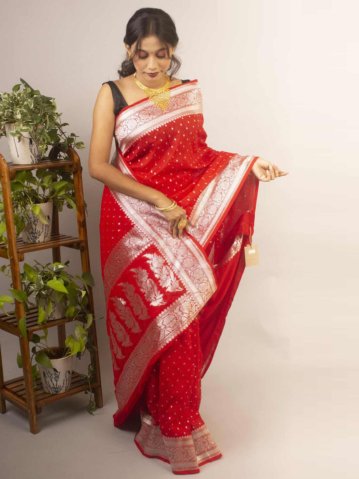 Soft Dupion Silk Banarasi Saree - 12202 Saree AEVUM   