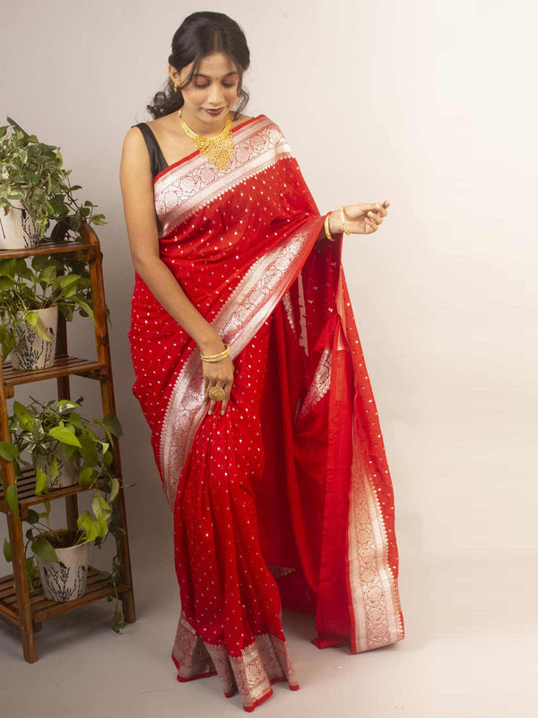 Soft Dupion Silk Banarasi Saree - 12202 Saree AEVUM   