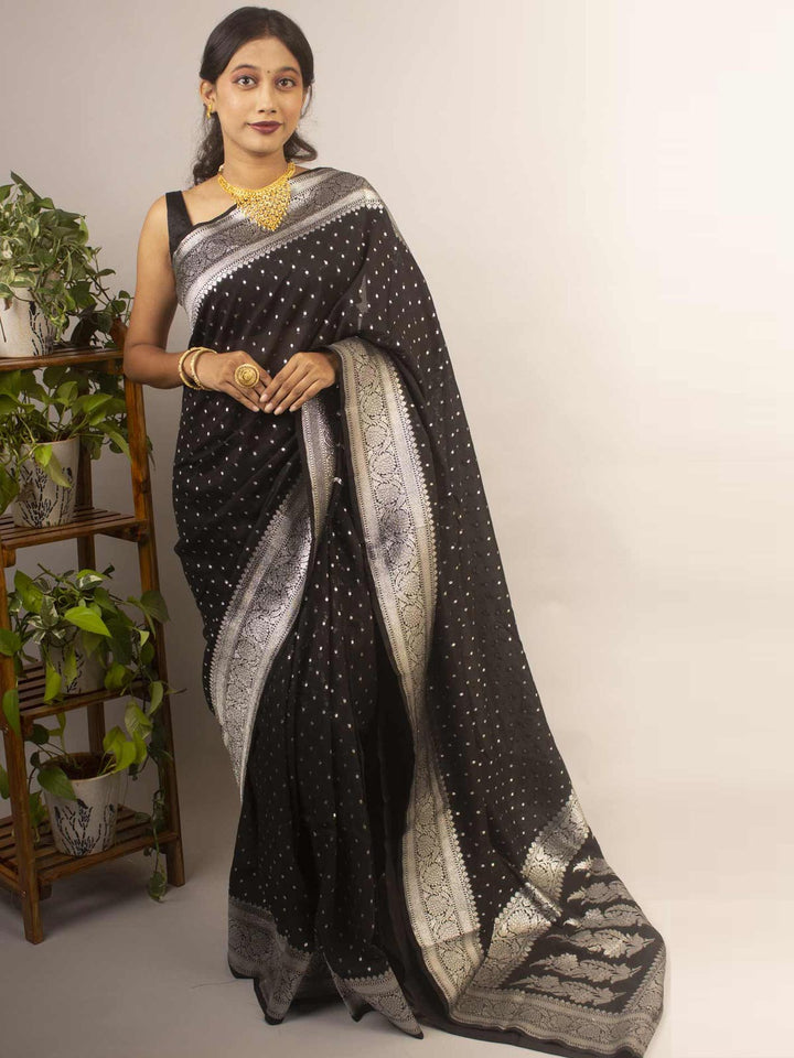 Soft Dupion Silk Banarasi Saree - 12203 Saree AEVUM   