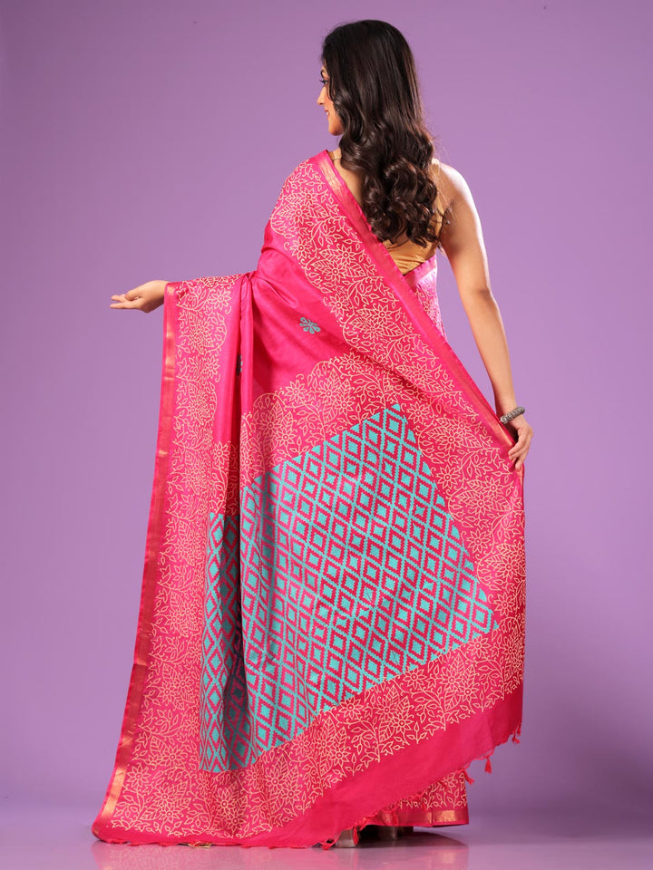 Katan Madhubani Silk Saree - 12691 Saree AEVUM