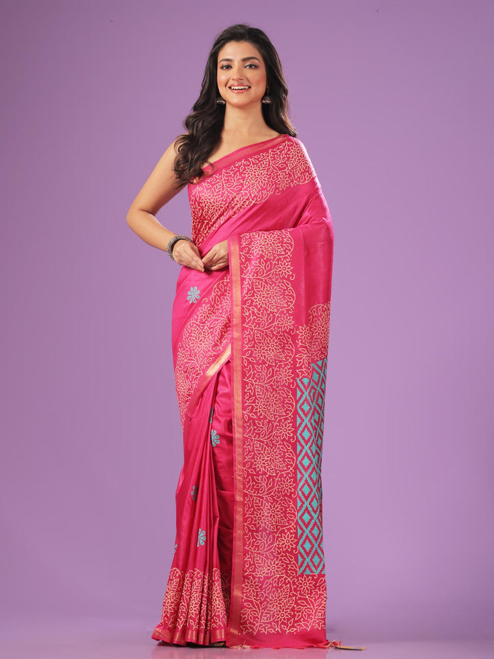 Katan Madhubani Silk Saree - 12691 Saree AEVUM