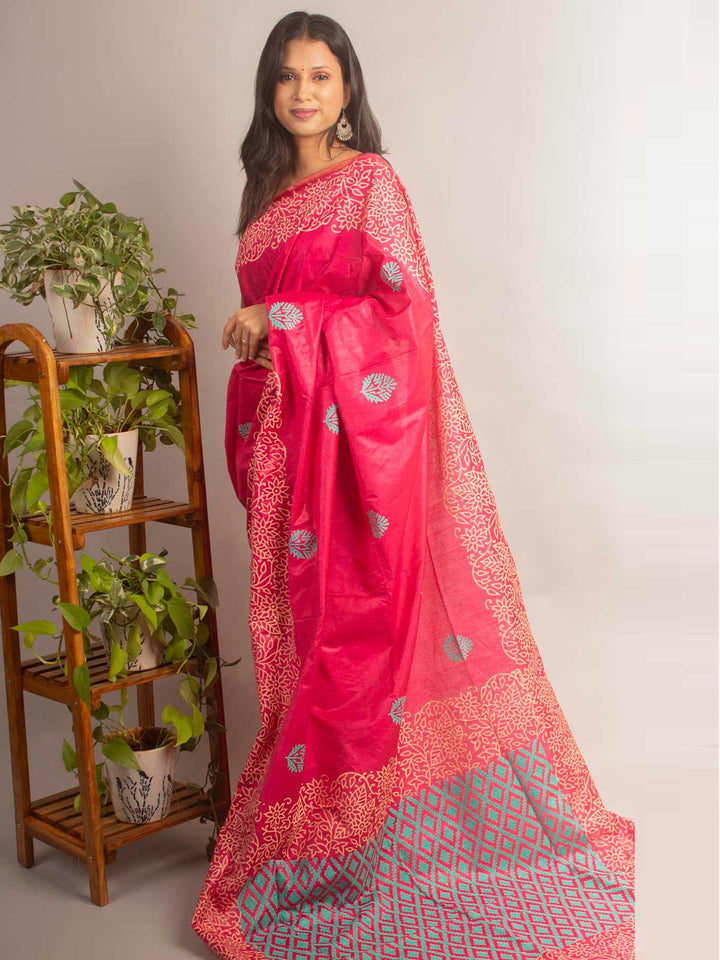 Katan Madhubani Silk Saree - 12691 Saree AEVUM   