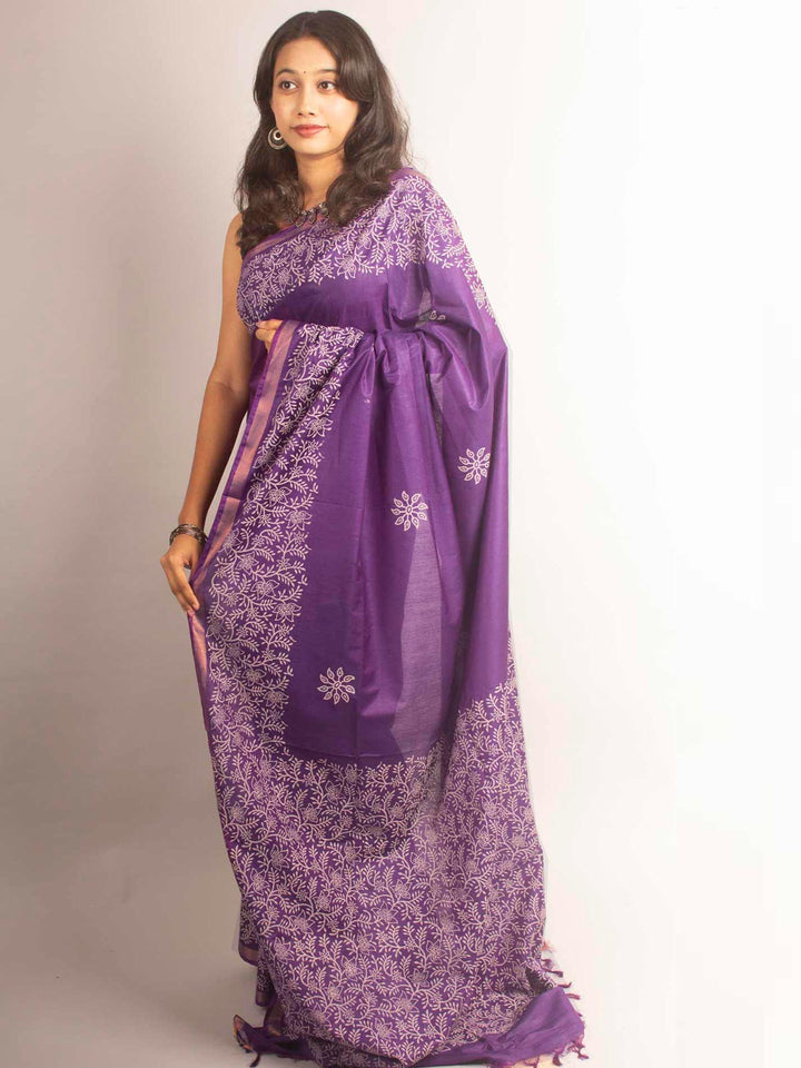 Katan Madhubani Silk Saree - 12707 Saree AEVUM   