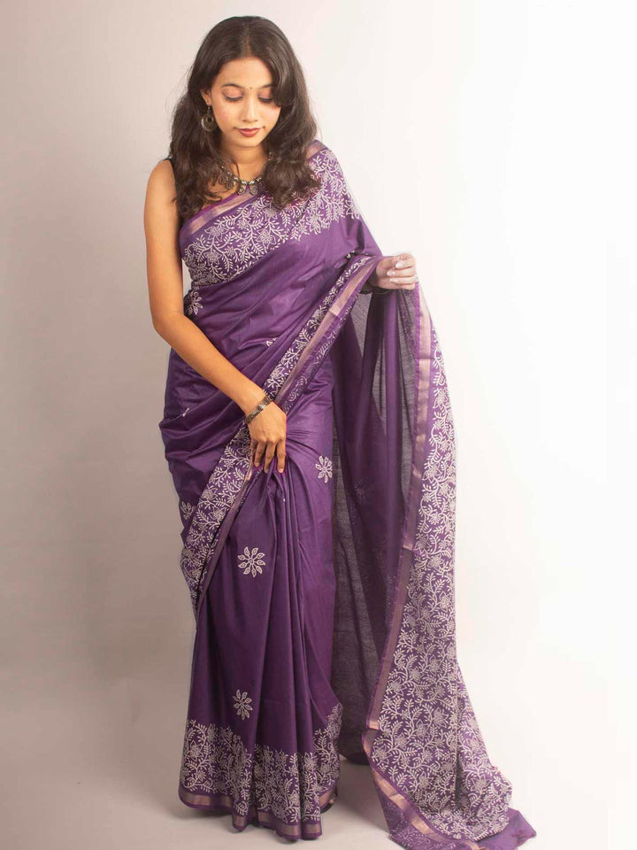 Katan Madhubani Silk Saree - 12707 Saree AEVUM   