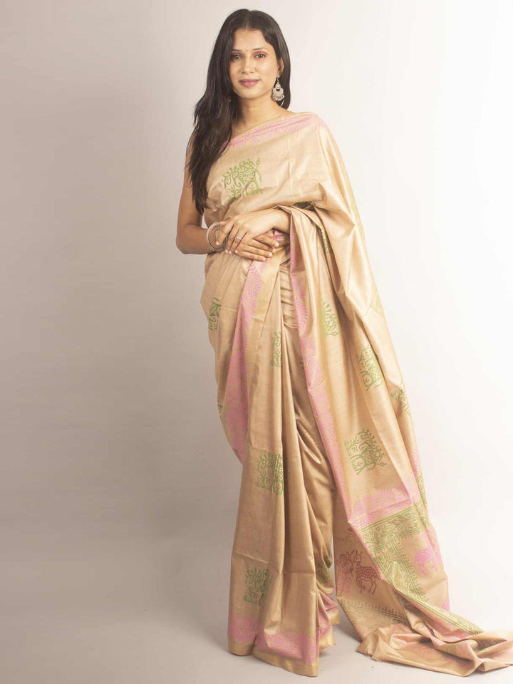 Katan Madhubani Silk Saree - 12709 Saree Tausif   