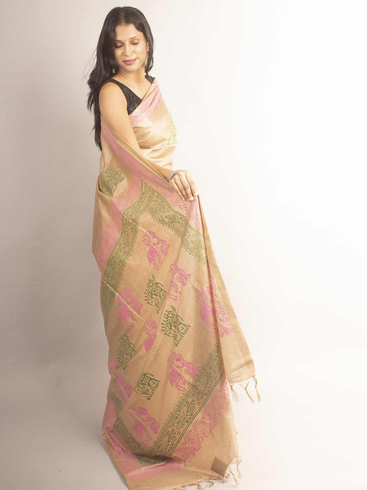 Katan Madhubani Silk Saree - 12709 Saree Tausif   