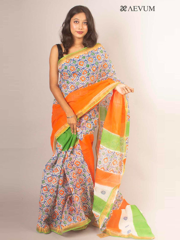 Kerala Cotton Block Printed Saree - 13668