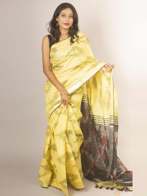 Semi Linen Ikkat Saree With Blouse Piece - 13953 Saree Tausif