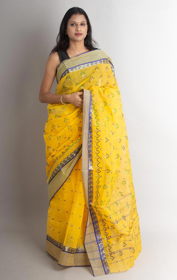 Bengal Cotton Tant Saree with Embroidery - 1429 Saree Riya's Collection   