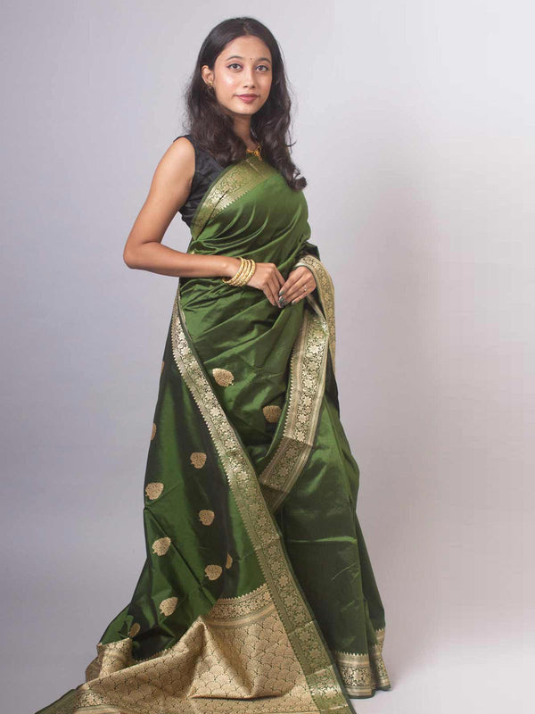 Banarasi Silk Saree with Silk Mark - 14781 Saree AEVUM   