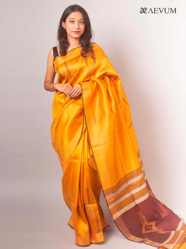 Pure Tussar Raw Silk Saree with Silk Mark - 2278 Saree AEVUM   