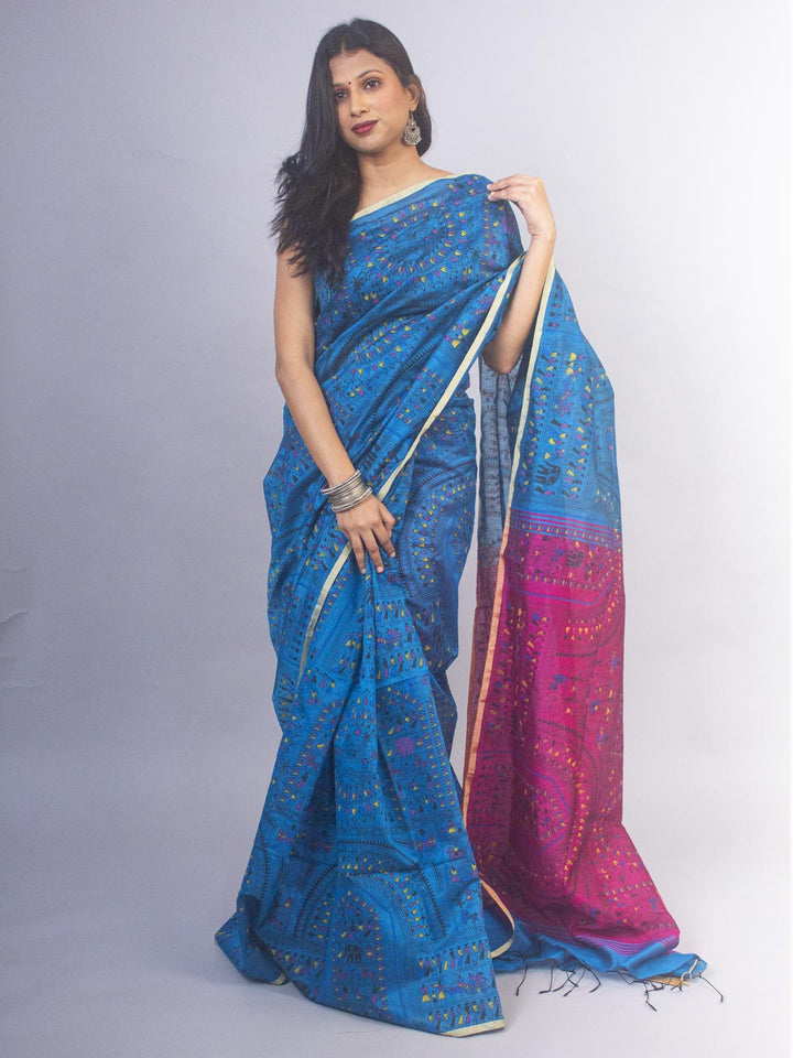 Bengal Cotton Silk Handloom Saree - 15009 Saree SSH   