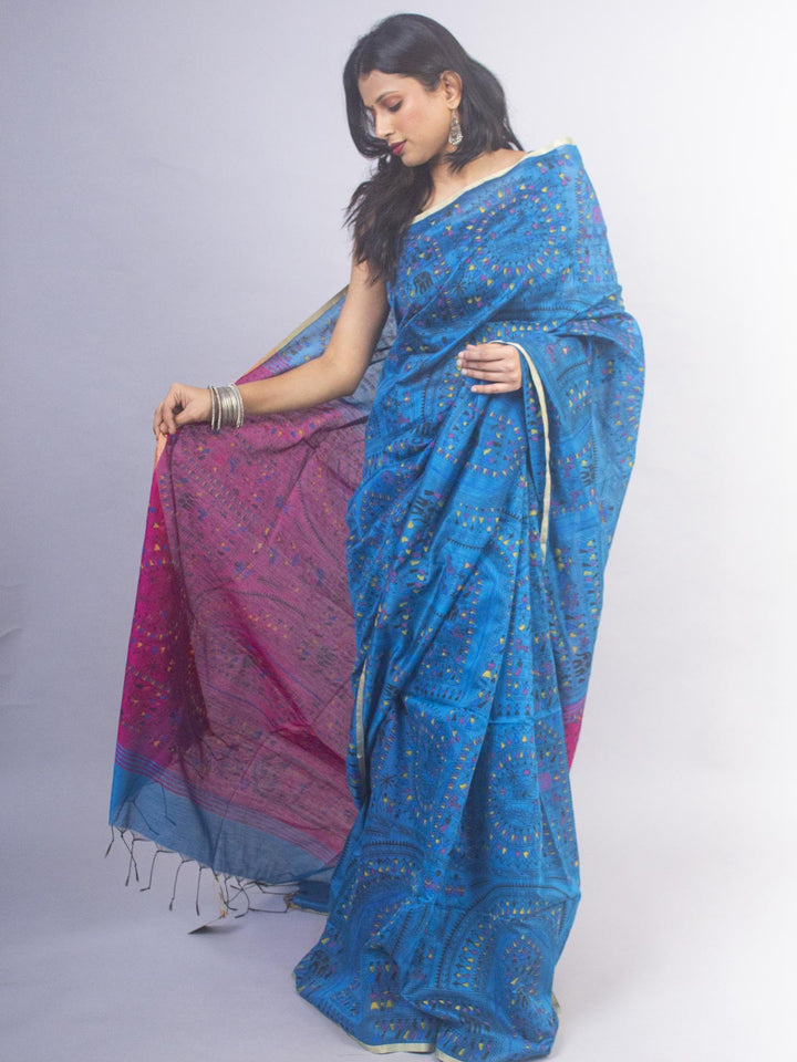 Bengal Cotton Silk Handloom Saree - 15009 Saree SSH   