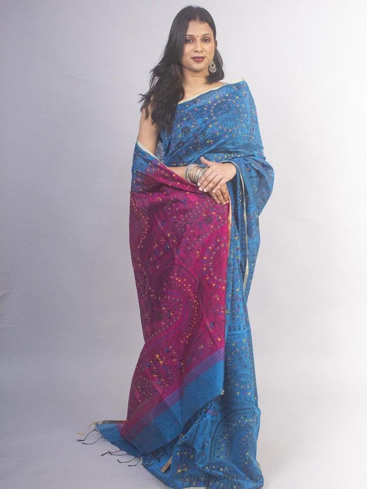 Bengal Cotton Silk Handloom Saree - 15009 Saree SSH   