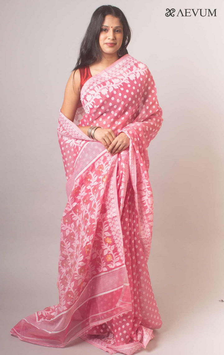 Dhakai Jamdani Saree without Blouse Piece - 16112 Saree Ashoke Pal   