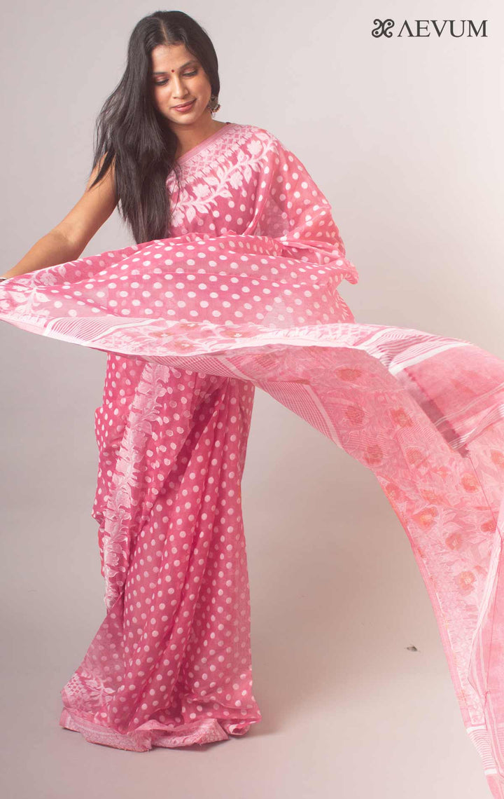 Dhakai Jamdani Saree without Blouse Piece - 16112 Saree Ashoke Pal   