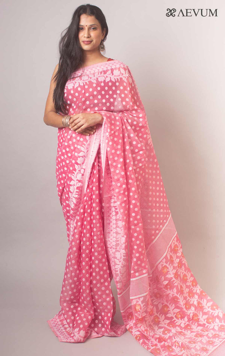 Dhakai Jamdani Saree without Blouse Piece - 16112 Saree Ashoke Pal   