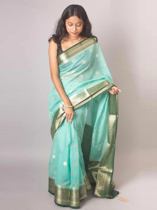 Semi Georgette Soft Banarasi Silk Saree - 16342 Saree AEVUM   