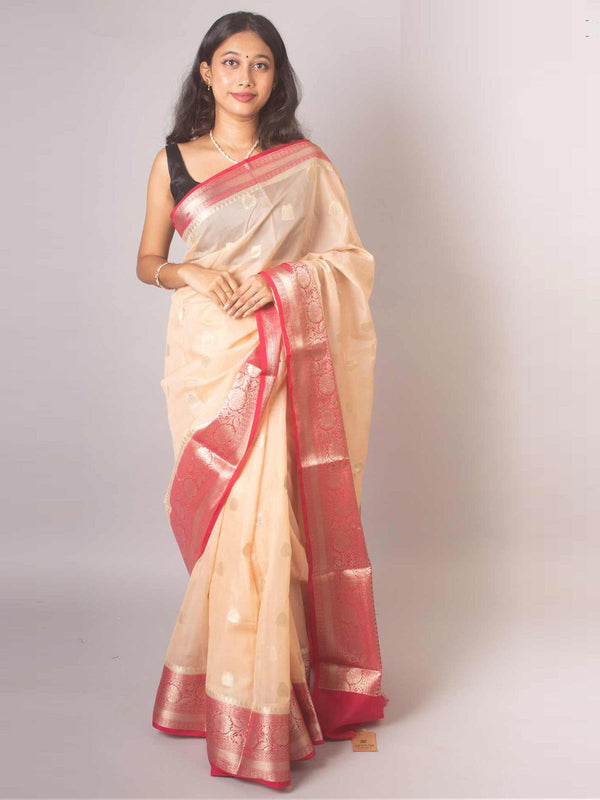 Semi Georgette Soft Banarasi Silk Saree - 16338 Saree AEVUM