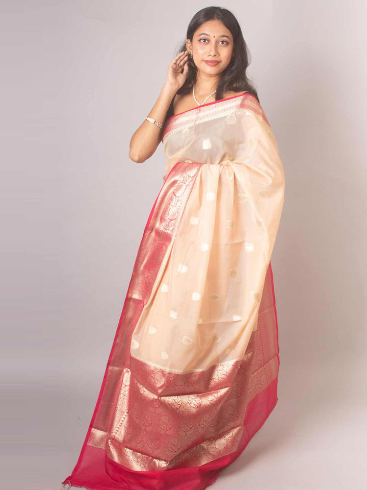 Semi Georgette Soft Banarasi Silk Saree - 16338 Saree AEVUM