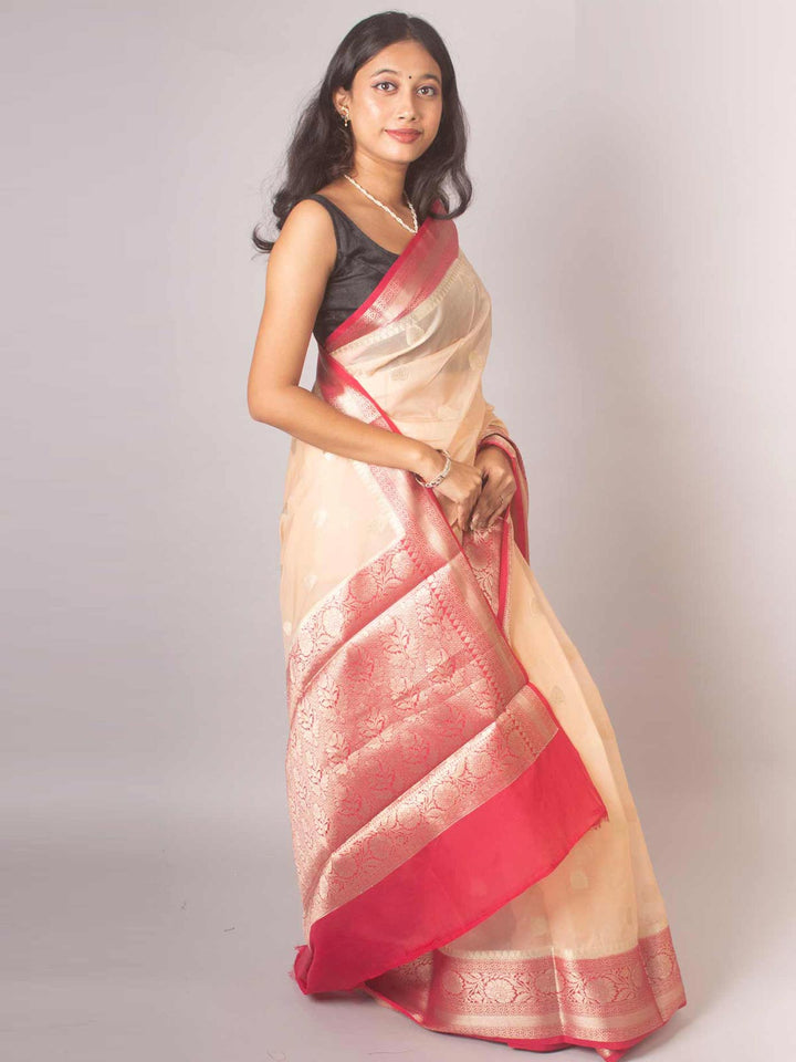 Semi Georgette Soft Banarasi Silk Saree - 16338 Saree AEVUM