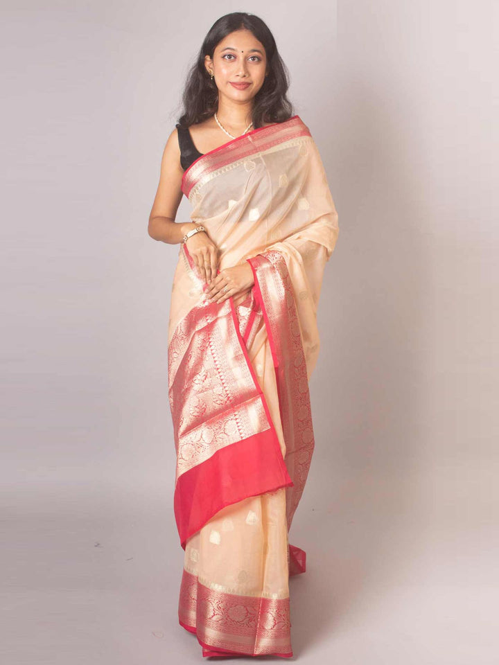 Semi Georgette Soft Banarasi Silk Saree - 16338 Saree AEVUM