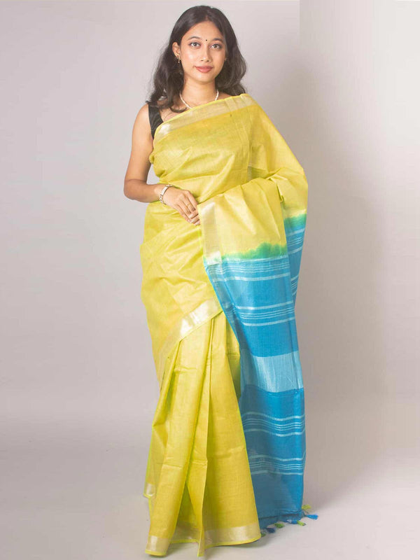 Semi Linen Saree with Blouse Piece - 16928 Saree AEVUM