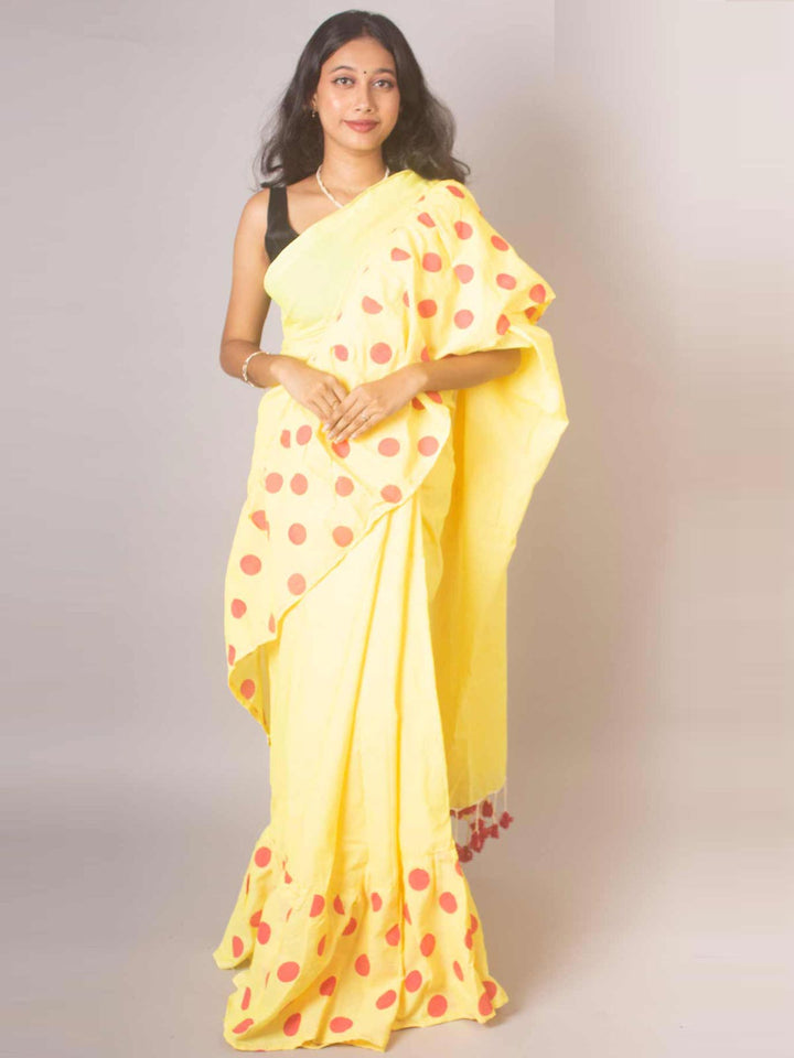 Bengal Cotton Handloom Ruffle Saree - 16969 Saree AEVUM 2