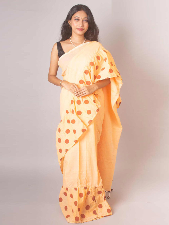 Bengal Cotton Handloom Ruffle Saree - 16973 Saree AEVUM 2