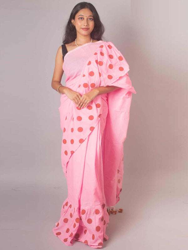 Bengal Cotton Handloom Ruffle Saree - 16975 Saree AEVUM 2